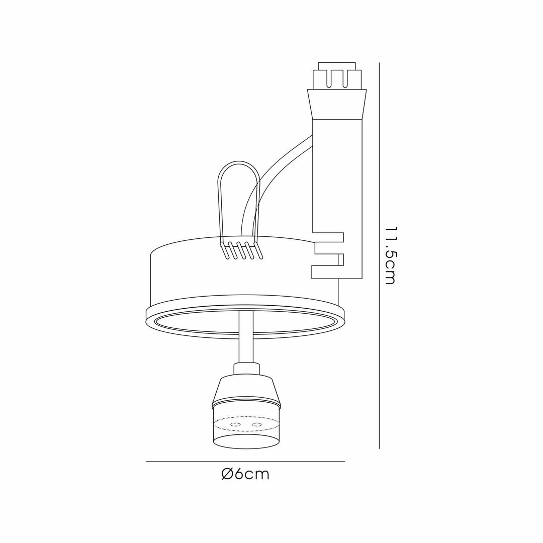 Diyas IL30800BL Downlight Component Kit Lampholders And Retaining Ring Satin Black For Various Crystal Rims Cut Out: 62mm