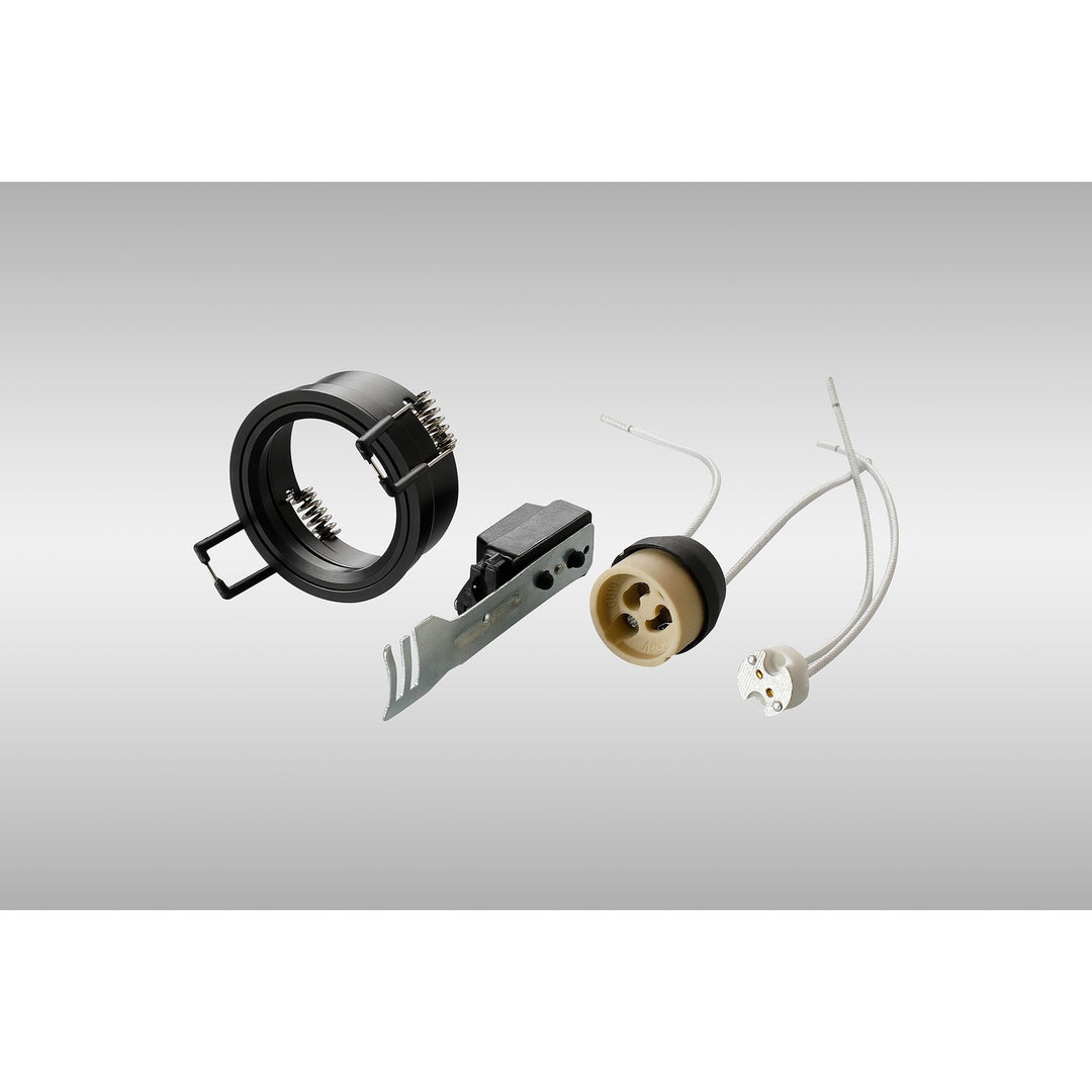 Diyas IL30800BL Downlight Component Kit Lampholders And Retaining Ring Satin Black For Various Crystal Rims Cut Out: 62mm (S)