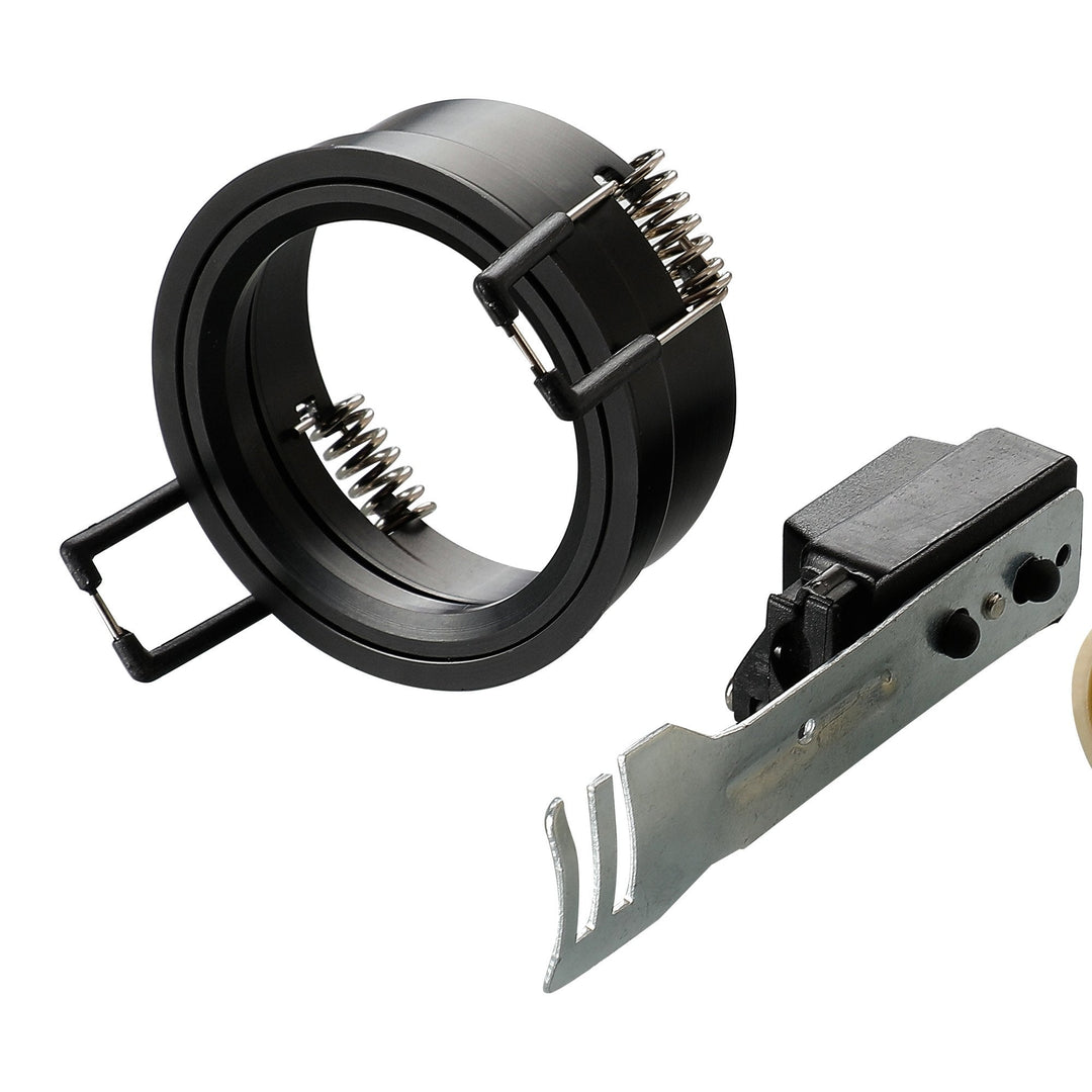 Diyas IL30800BL Downlight Component Kit Lampholders And Retaining Ring Satin Black For Various Crystal Rims Cut Out: 62mm (S)
