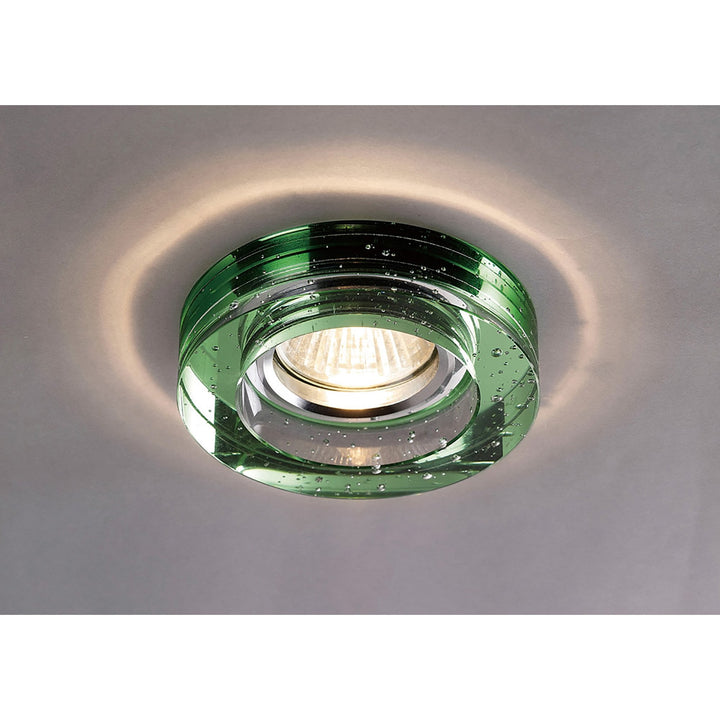 Diyas IL30831GR Crystal Bubble Downlight Round Rim Only Green Cut Out: 62mm