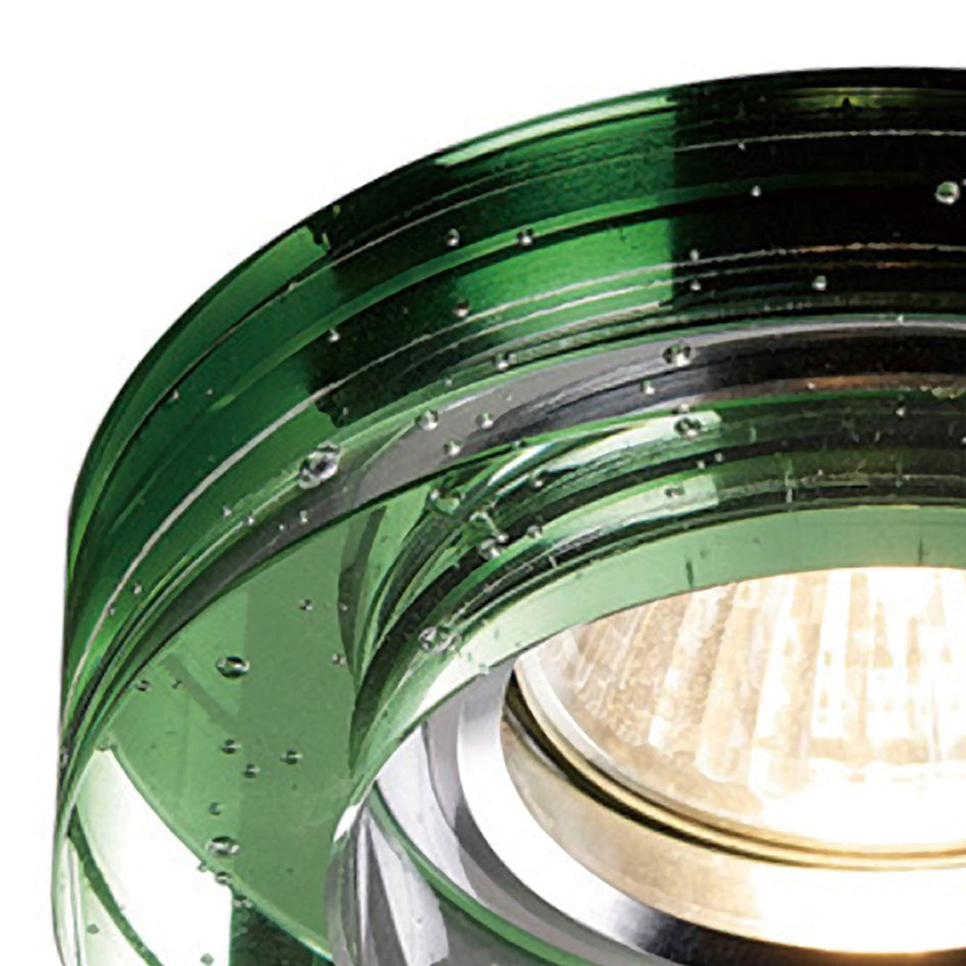 Diyas IL30831GR Crystal Bubble Downlight Round Rim Only Green Cut Out: 62mm