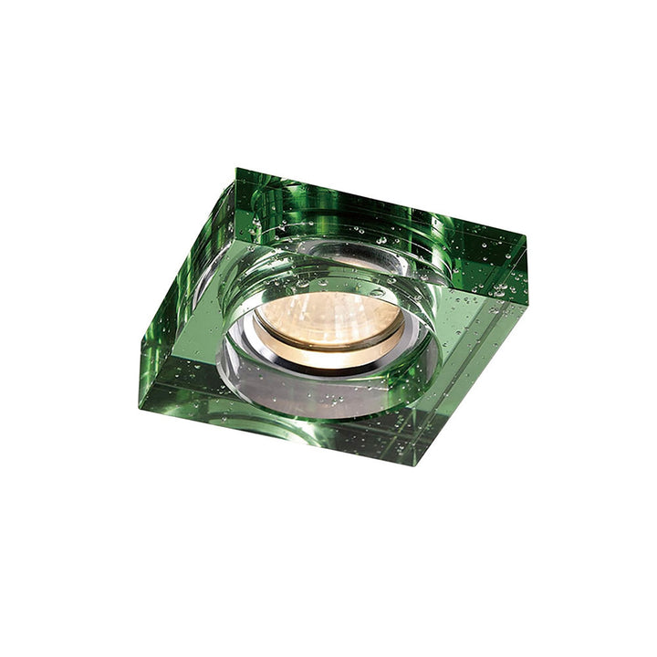 Diyas IL30832GR Crystal Bubble Downlight Square Rim Only Green Cut Out: 62mm