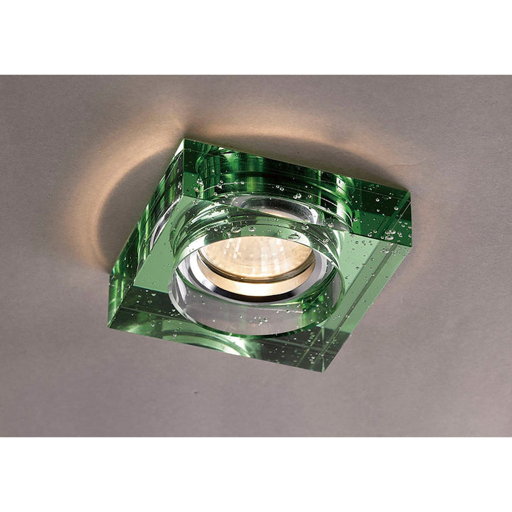 Diyas IL30832GR Crystal Bubble Downlight Square Rim Only Green Cut Out: 62mm