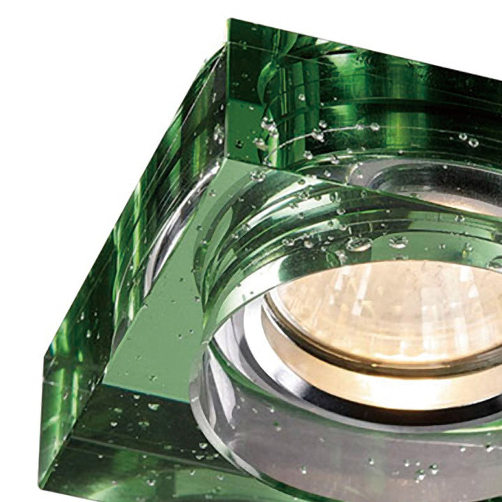 Diyas IL30832GR Crystal Bubble Downlight Square Rim Only Green Cut Out: 62mm