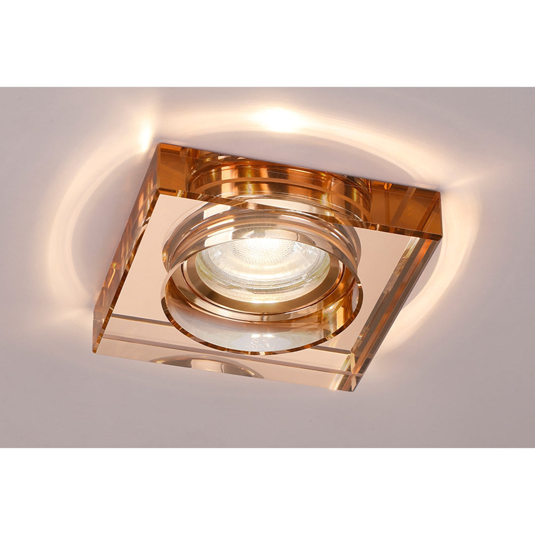 Diyas IL30822RG Crystal Downlight Deep Square Rim Only Rose Gold Cut Out: 62mm