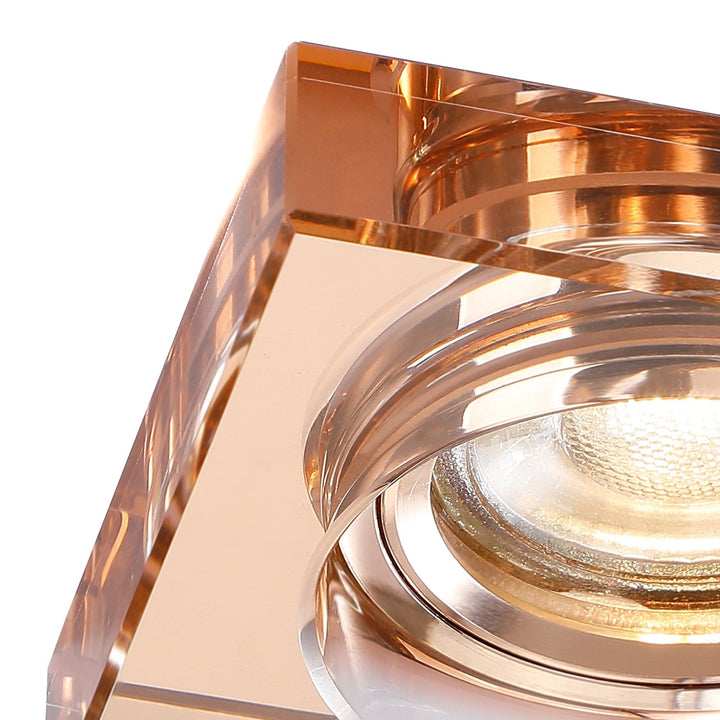 Diyas IL30822RG Crystal Downlight Deep Square Rim Only Rose Gold Cut Out: 62mm