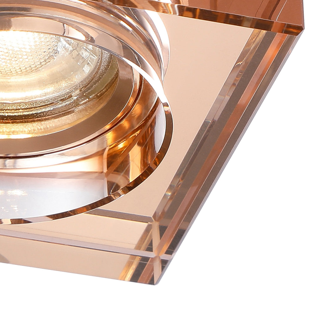 Diyas IL30822RG Crystal Downlight Deep Square Rim Only Rose Gold Cut Out: 62mm