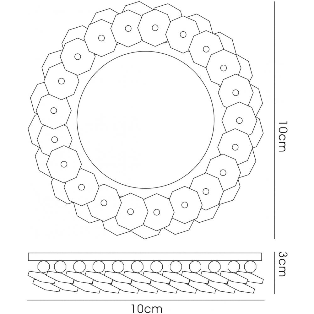 Diyas IL30805SM Crystal Cluster Downlight Round Rim Only Clear/Smoked Cut Out: 62mm