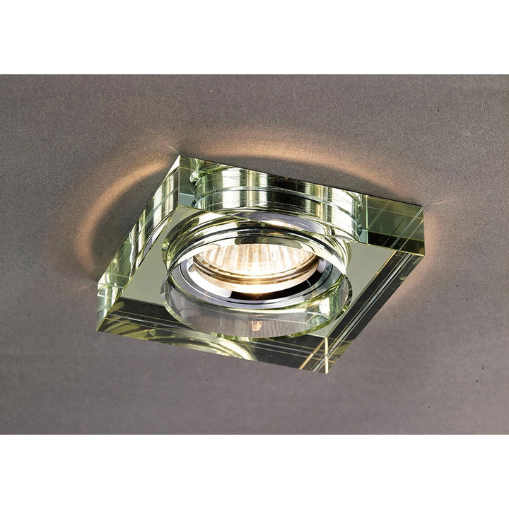 Diyas IL30822WI Crystal Downlight Deep Square Rim Only White Wine Cut Out: 62mm