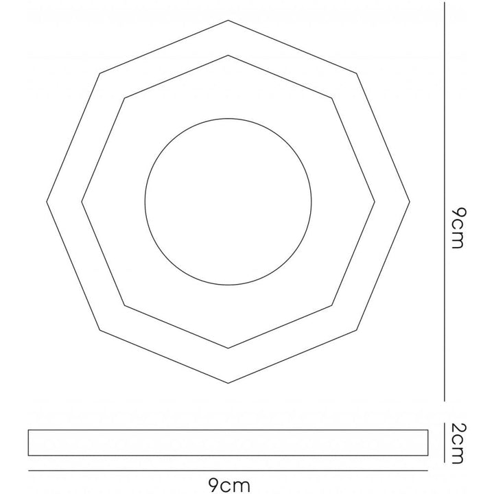 Diyas IL30823WI Crystal Downlight Deep Octagonal Rim Only White Wine Cut Out: 62mm (S)