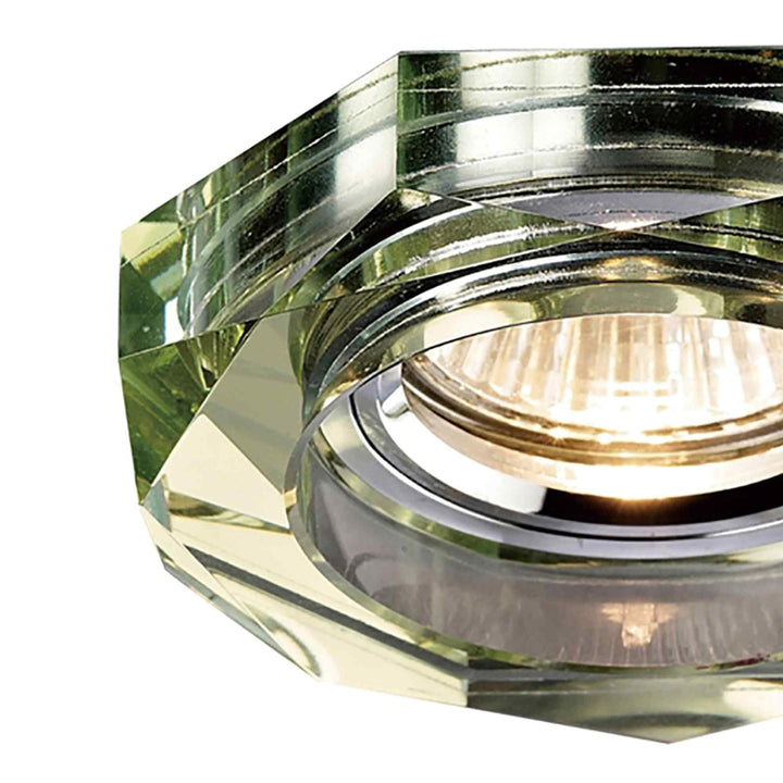 Diyas IL30823WI Crystal Downlight Deep Octagonal Rim Only White Wine Cut Out: 62mm