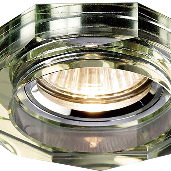 Diyas IL30823WI Crystal Downlight Deep Octagonal Rim Only White Wine Cut Out: 62mm