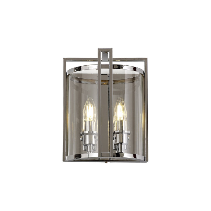 Diyas IL31086 Eaton Wall Light 2 Light E14 Polished Chrome/Glass