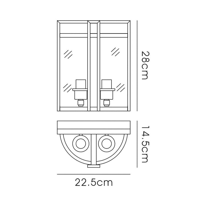 Diyas IL31086 Eaton Wall Light 2 Light E14 Polished Chrome/Glass