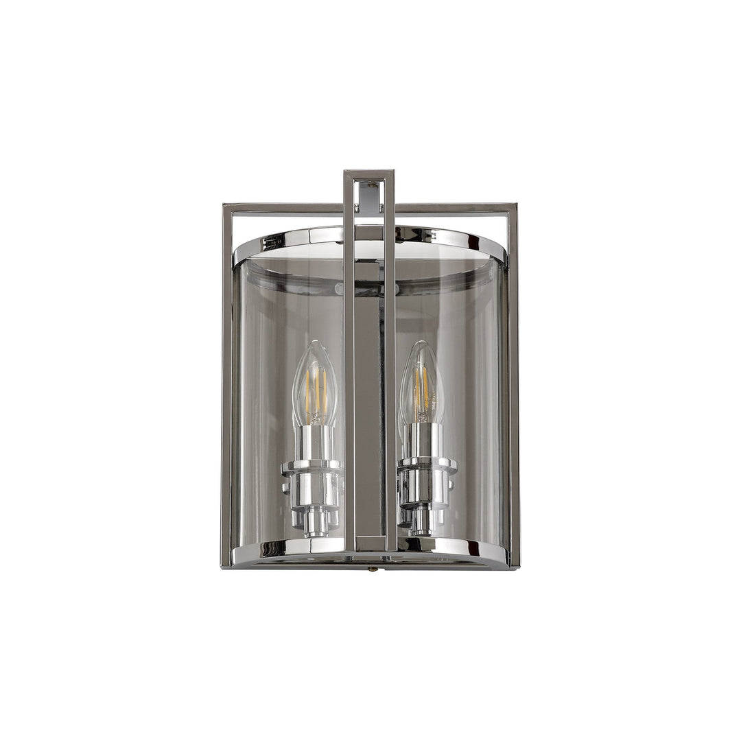 Diyas IL31086 Eaton Wall Light 2 Light E14 Polished Chrome/Glass