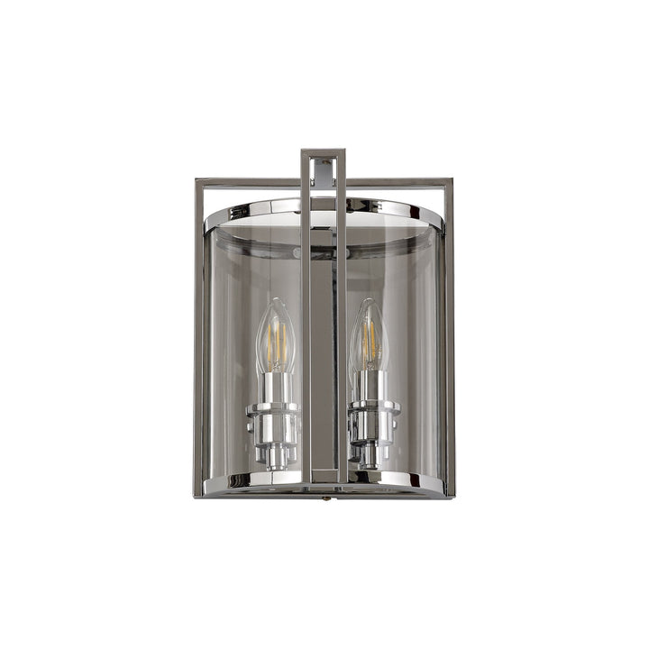 Diyas IL31086 Eaton Wall Light 2 Light E14 Polished Chrome/Glass