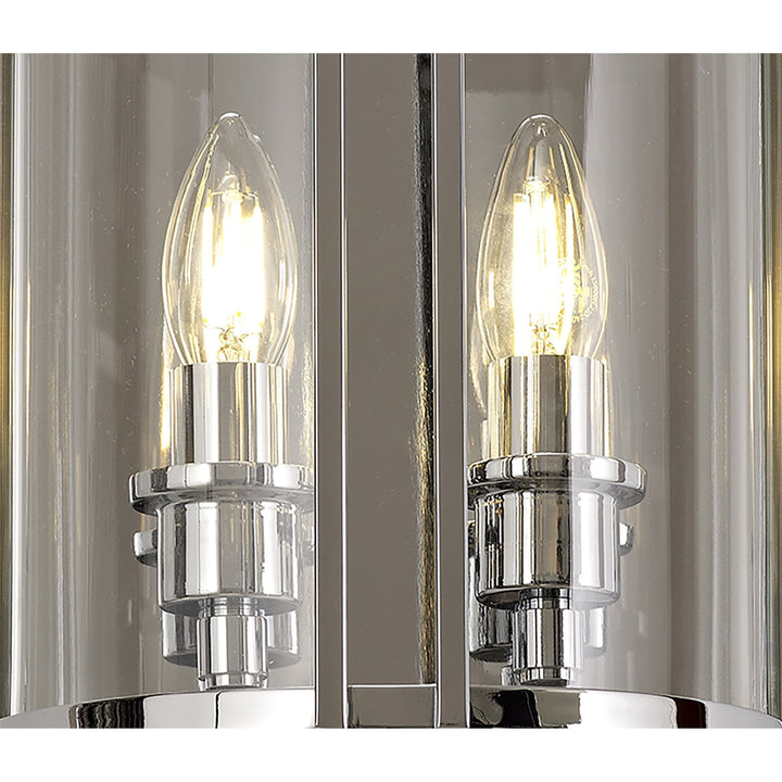 Diyas IL31086 Eaton Wall Light 2 Light E14 Polished Chrome/Glass