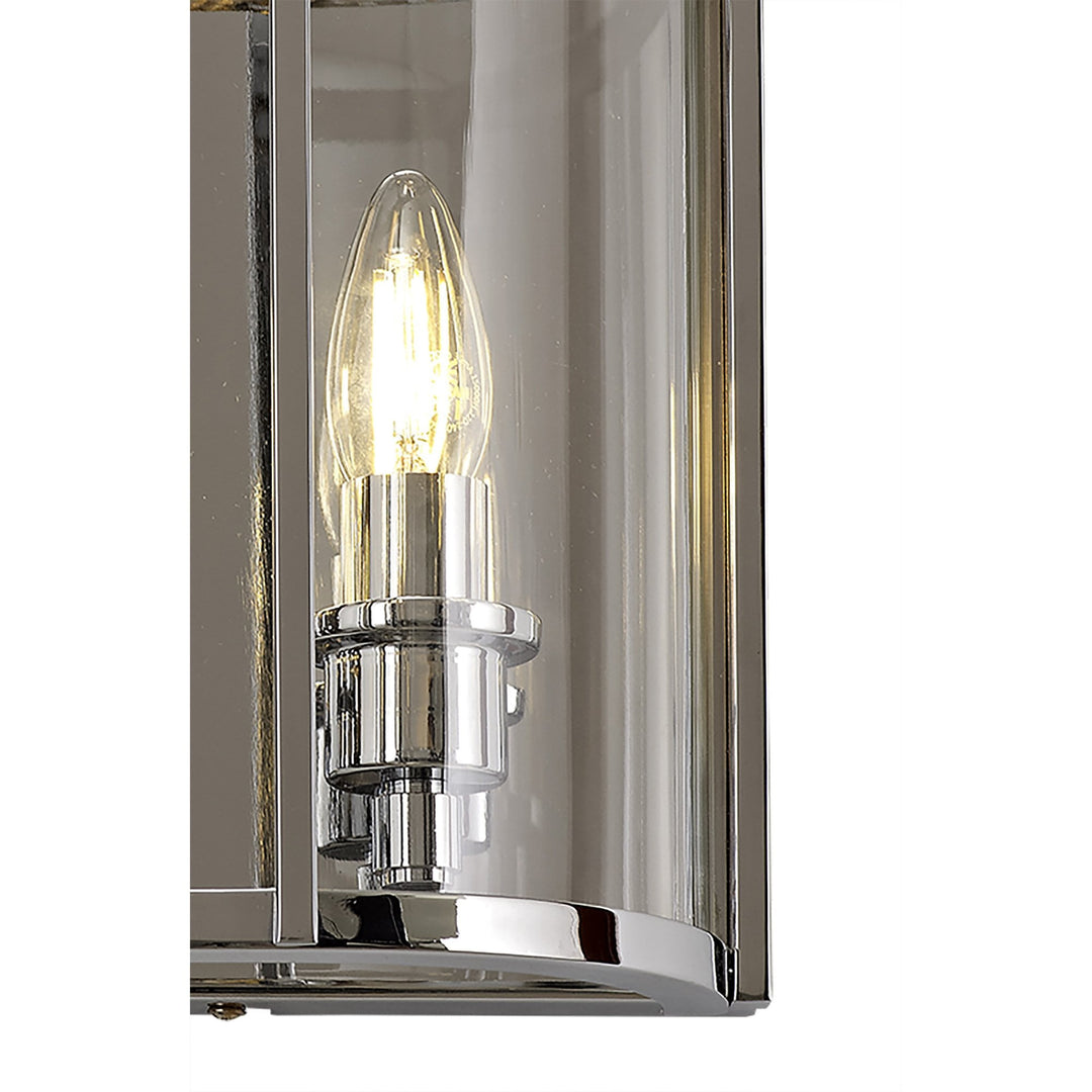 Diyas IL31086 Eaton Wall Light 2 Light E14 Polished Chrome/Glass