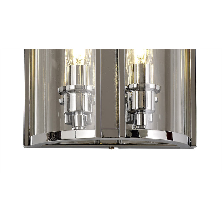 Diyas IL31086 Eaton Wall Light 2 Light E14 Polished Chrome/Glass