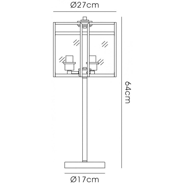 Diyas IL31087 Eaton Table Lamp 3 Light E14 Polished Chrome/Glass