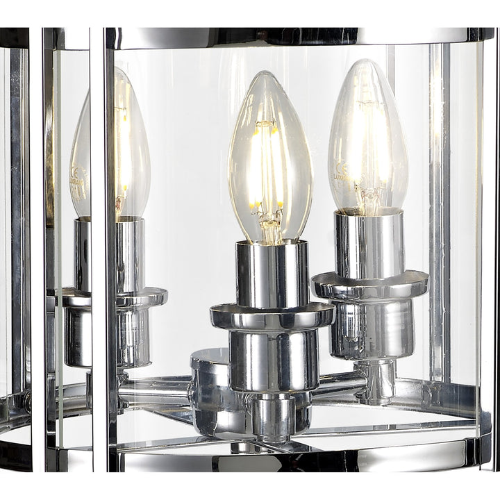 Diyas IL31087 Eaton Table Lamp 3 Light E14 Polished Chrome/Glass