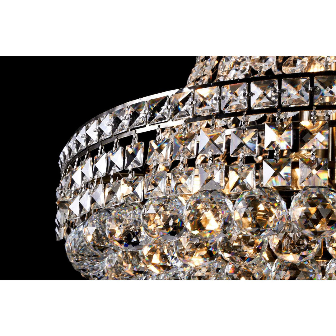 Diyas IL32091 Frances Pendant 14 Light E14 Antique Brass/Crystal