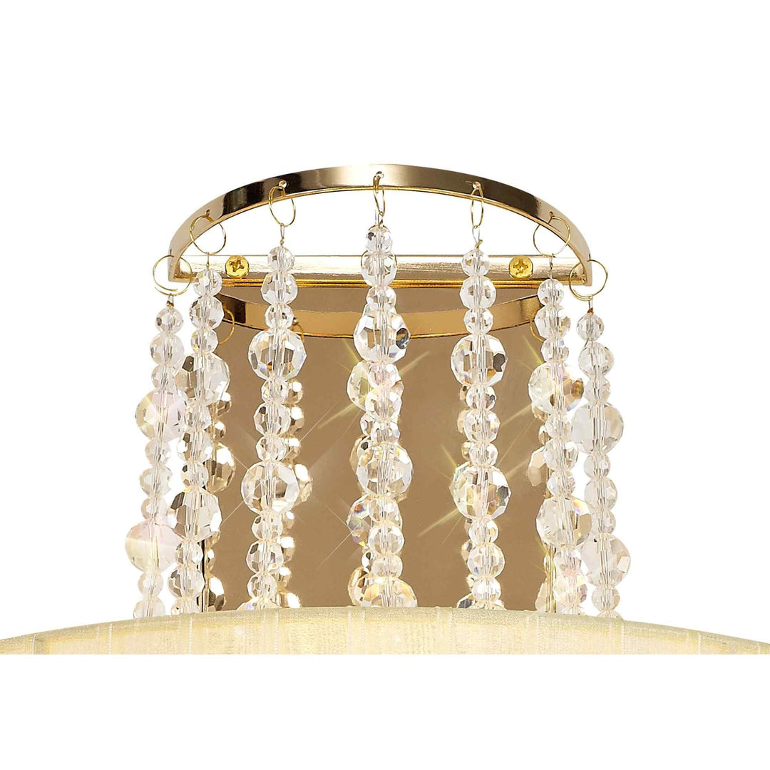 Diyas IL31756 Freida Wall Lamp Ivory Cream Shade 2 Light E14 French Gold/Crystal