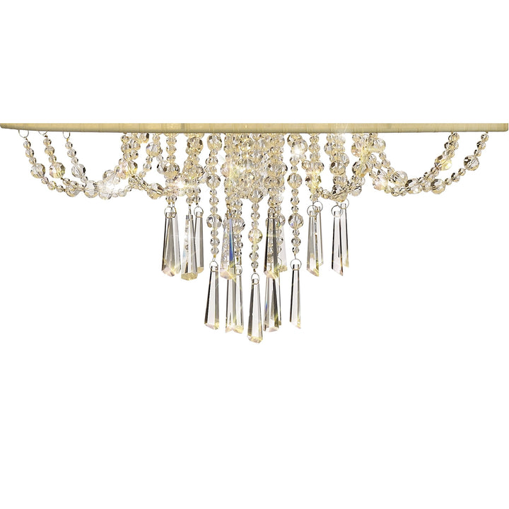 Diyas IL31758 Freida Pendant Ivory Cream Shade 6 Light E14 French Gold/Crystal