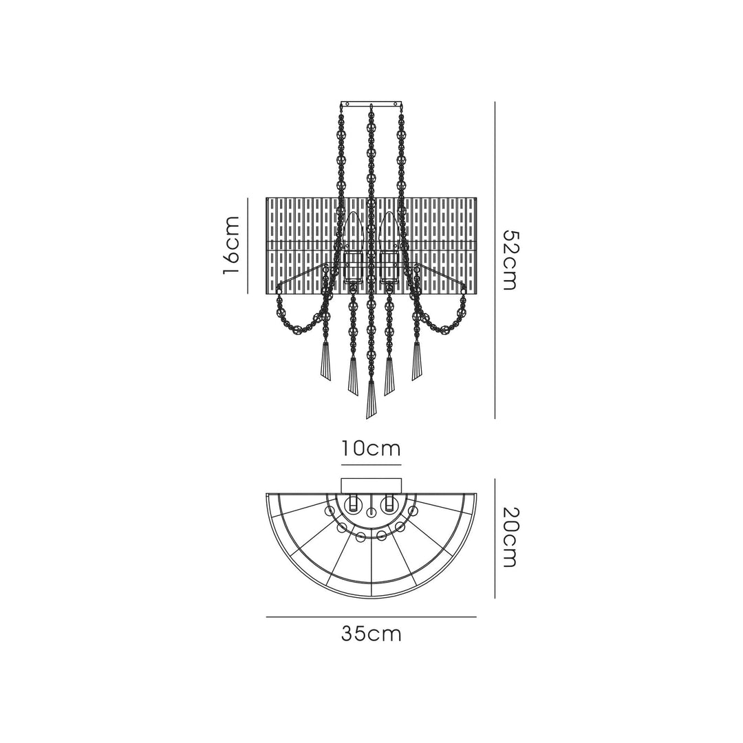 Diyas IL31746/GY Freida Wall Lamp Grey Shade 2 Light E14 Polished Chrome/Crystal