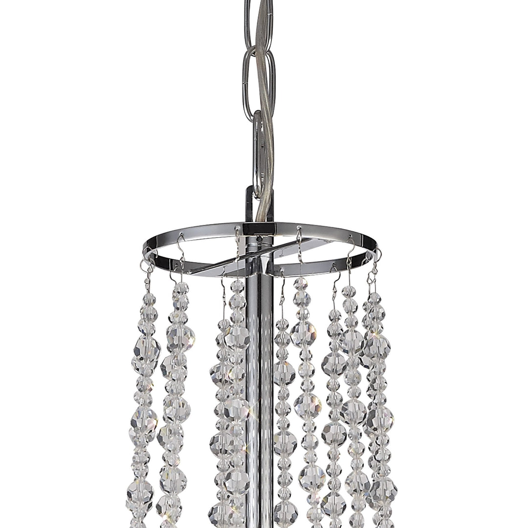 Diyas IL31748/GY Freida Pendant Grey Shade 6 Light E14 Polished Chrome/Crystal