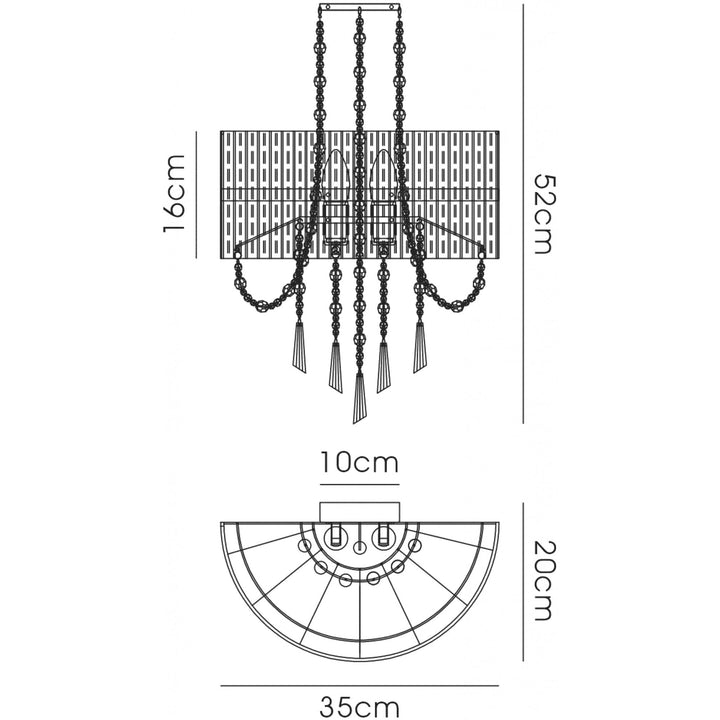 Diyas IL31746 Freida Wall Lamp White Shade 2 Light E14 Polished Chrome/Crystal