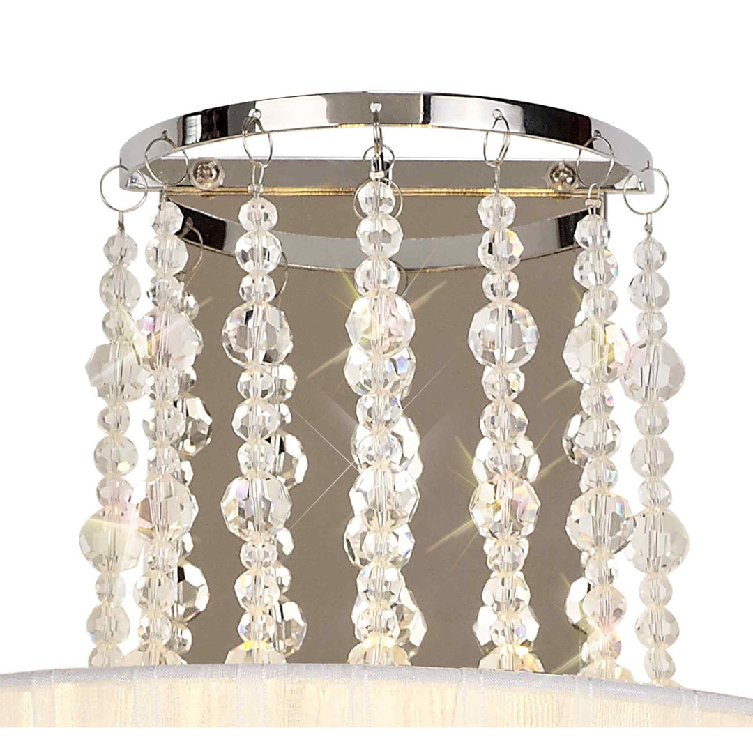 Diyas IL31746 Freida Wall Lamp White Shade 2 Light E14 Polished Chrome/Crystal