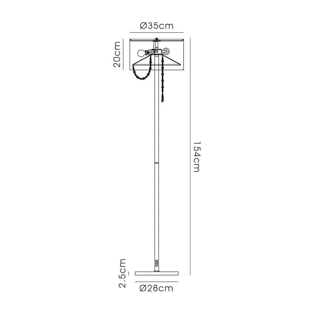 Diyas IL31762 Freida Floor Lamp White Shade 3 Light E14 Polished Chrome/Crystal