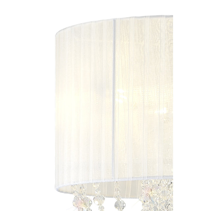 Diyas IL31762 Freida Floor Lamp White Shade 3 Light E14 Polished Chrome/Crystal