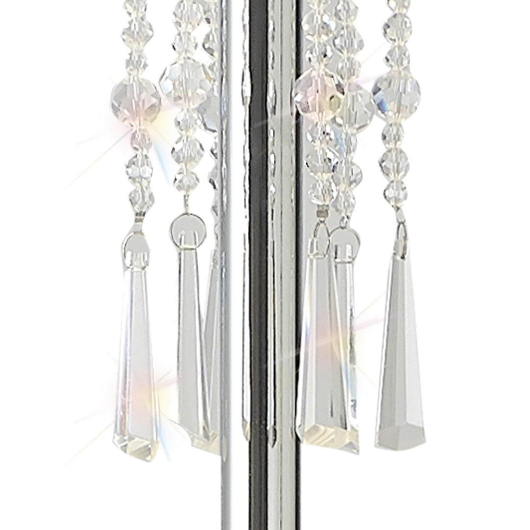 Diyas IL31762 Freida Floor Lamp White Shade 3 Light E14 Polished Chrome/Crystal