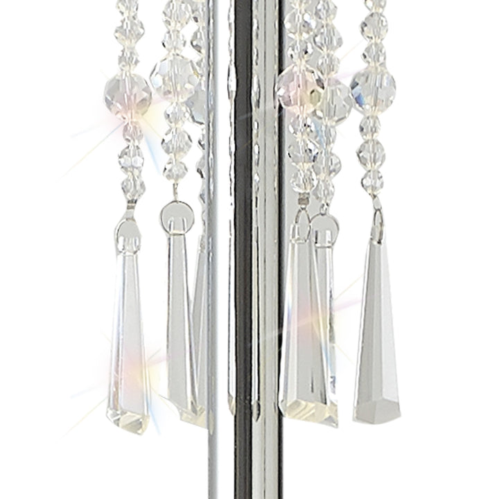 Diyas IL31762 Freida Floor Lamp White Shade 3 Light E14 Polished Chrome/Crystal