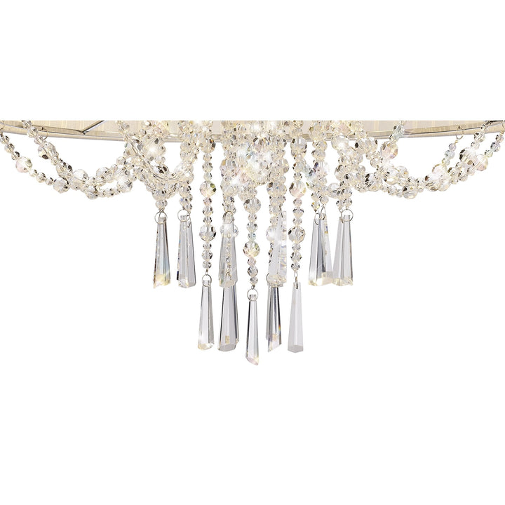 Diyas IL31747 Freida Semi Flush White Shade 6 Light E14 Polished Chrome/Crystal