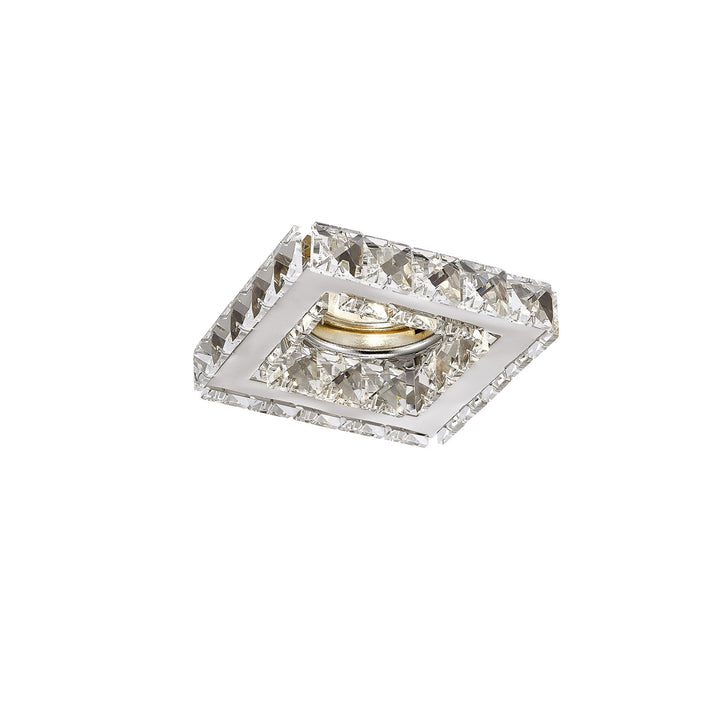 Diyas IL30837CH Galaxy GU10 Square Downlight 1 Light Polished Chrome/Crystal Cut Out: 60mm