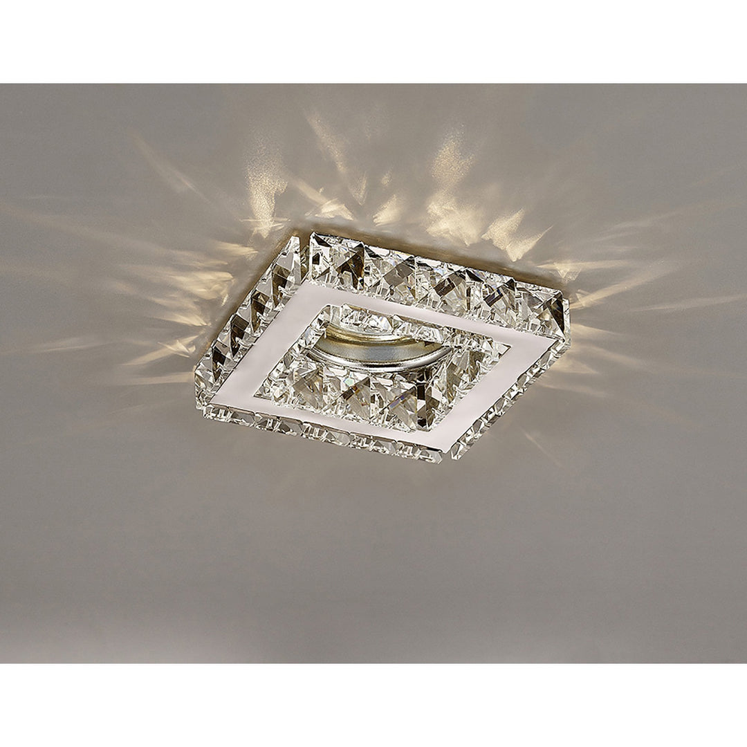 Diyas IL30837CH Galaxy GU10 Square Downlight 1 Light Polished Chrome/Crystal Cut Out: 60mm