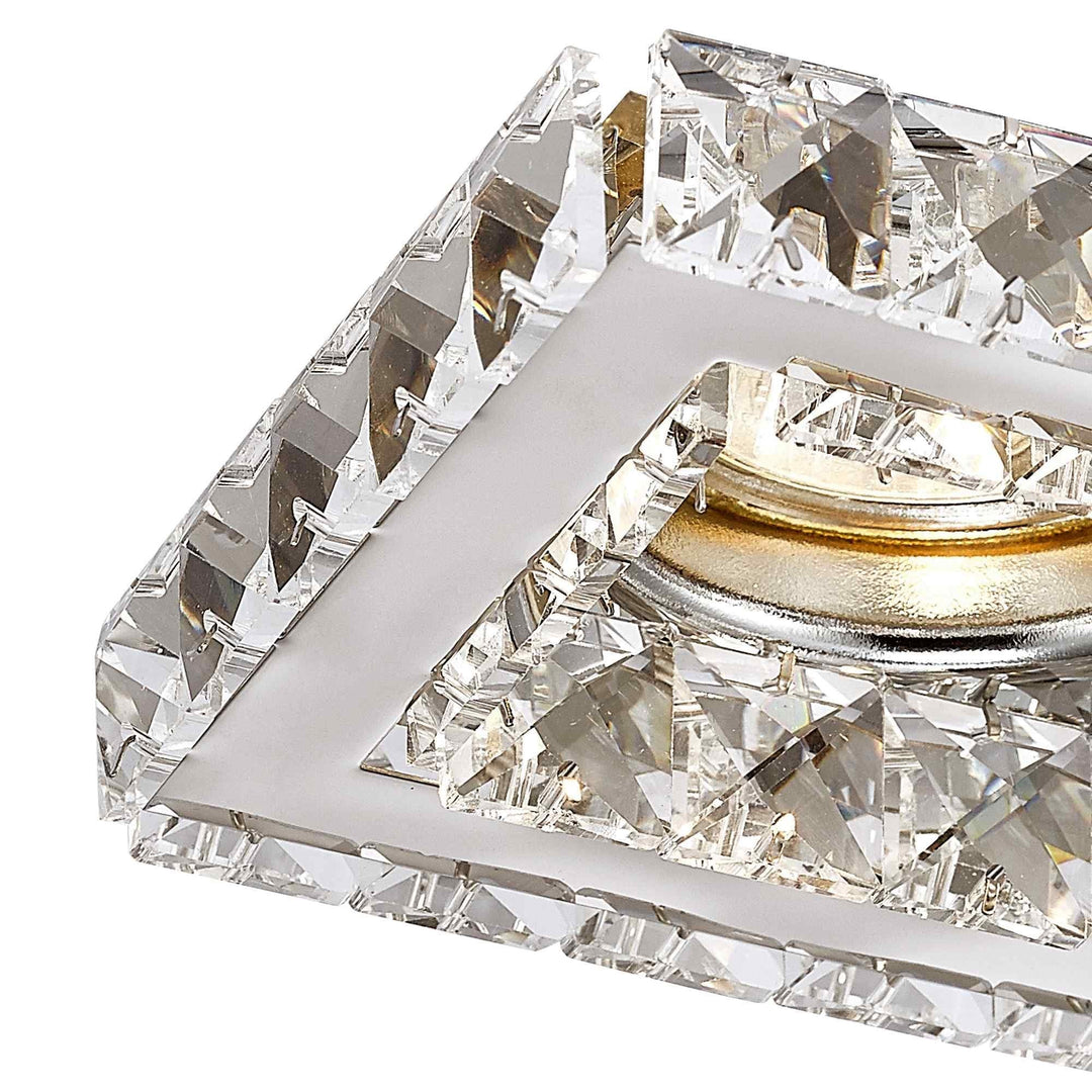 Diyas IL30837CH Galaxy GU10 Square Downlight 1 Light Polished Chrome/Crystal Cut Out: 60mm (S)