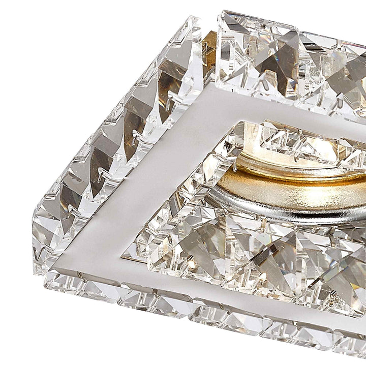 Diyas IL30837CH Galaxy GU10 Square Downlight 1 Light Polished Chrome/Crystal Cut Out: 60mm (S)