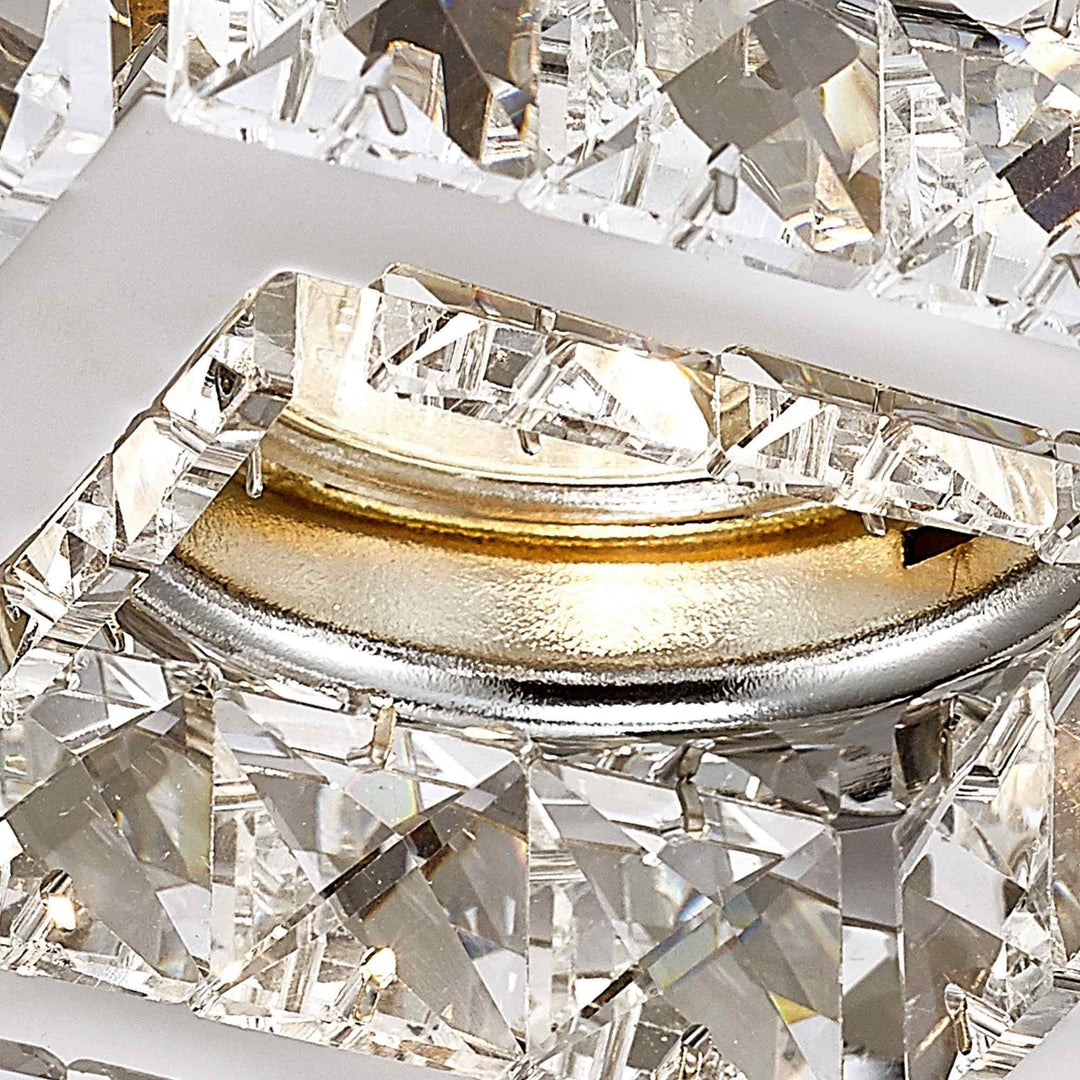 Diyas IL30837CH Galaxy GU10 Square Downlight 1 Light Polished Chrome/Crystal Cut Out: 60mm (S)