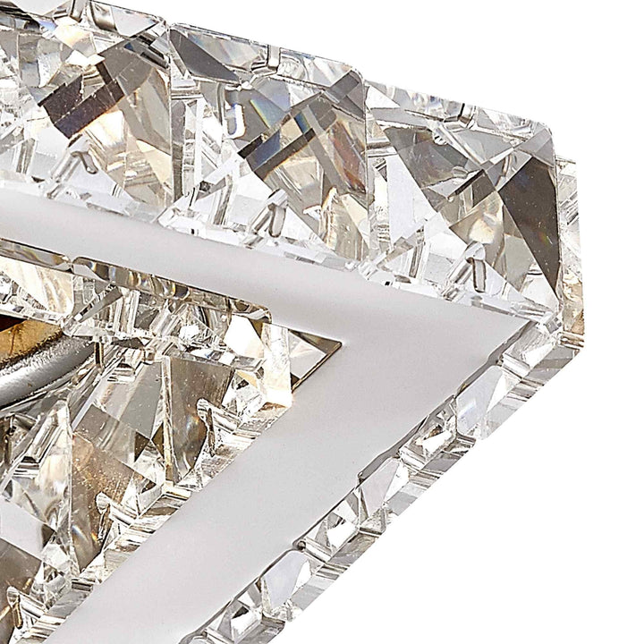 Diyas IL30837CH Galaxy GU10 Square Downlight 1 Light Polished Chrome/Crystal Cut Out: 60mm (S)