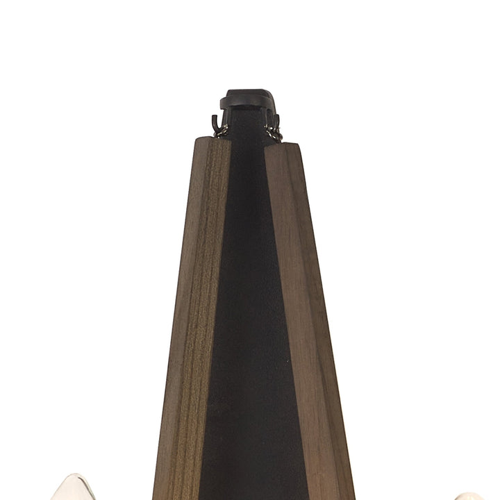 Diyas IL32680 Hilton Wall Lamp 2 Light E14 Satin Black/Dark Grey Wood