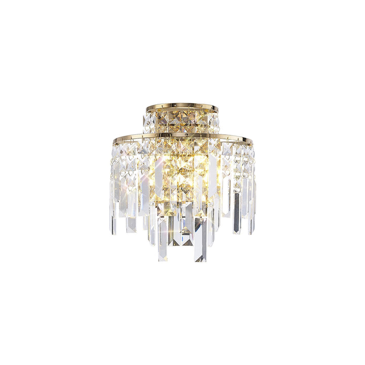 Diyas IL31810 Maddison Wall Lamp 2 Light G9 French Gold/Crystal