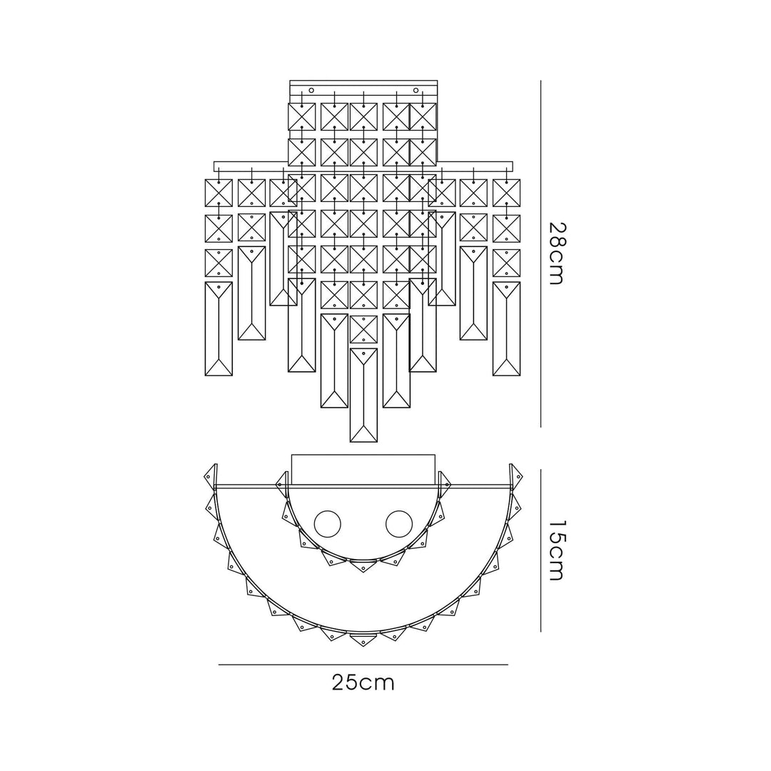 Diyas IL31810 Maddison Wall Lamp 2 Light G9 French Gold/Crystal