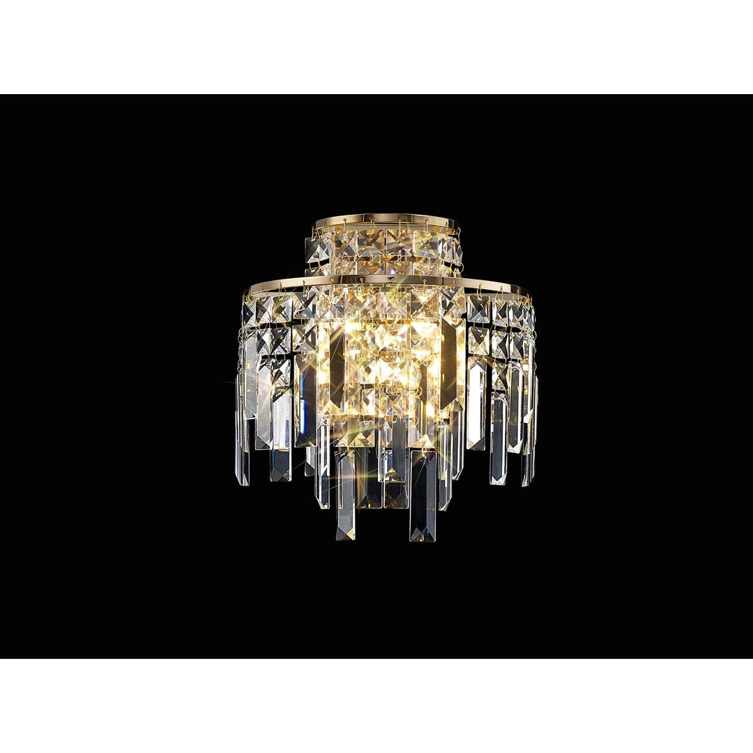 Diyas IL31810 Maddison Wall Lamp 2 Light G9 French Gold/Crystal