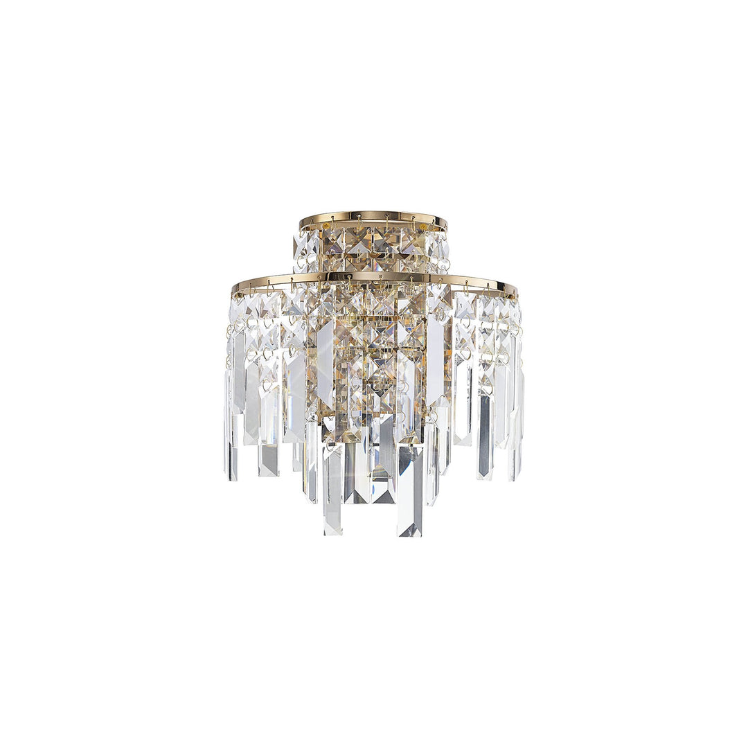 Diyas IL31810 Maddison Wall Lamp 2 Light G9 French Gold/Crystal