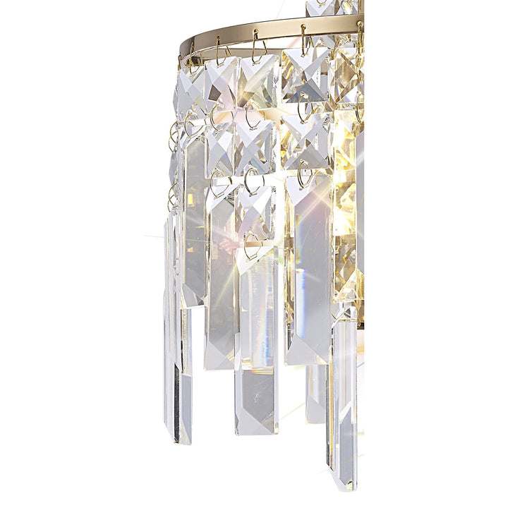 Diyas IL31810 Maddison Wall Lamp 2 Light G9 French Gold/Crystal