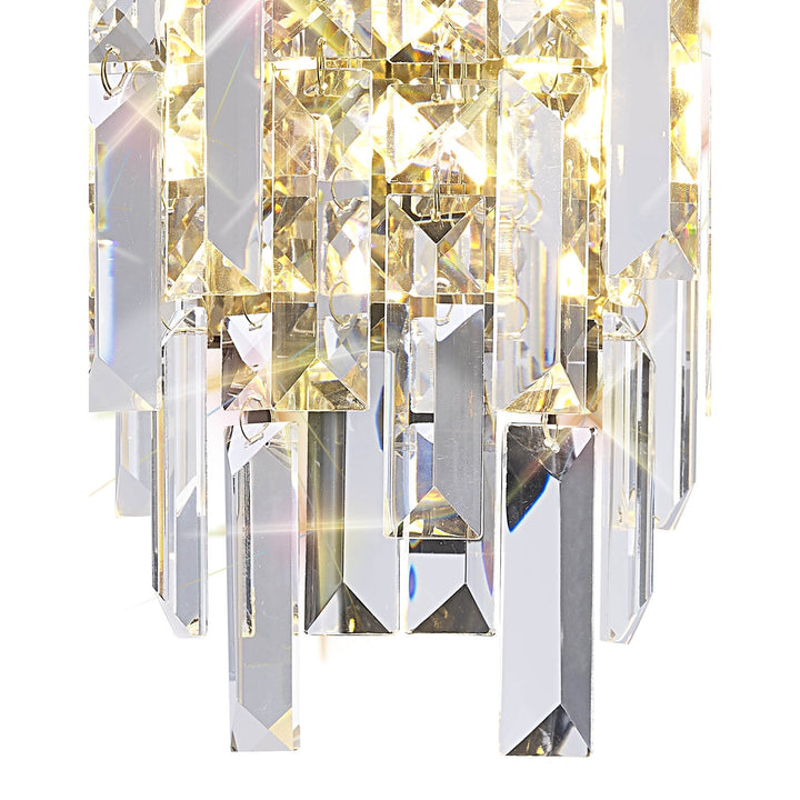 Diyas IL31810 Maddison Wall Lamp 2 Light G9 French Gold/Crystal